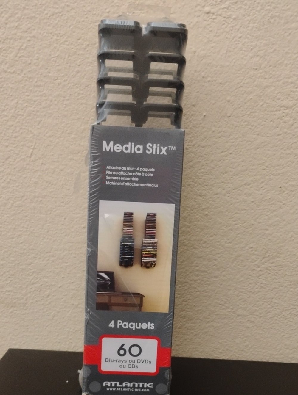Media Stix Wall CD/DVD Storage Rack – Black